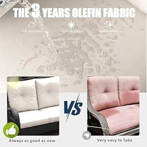 LayinSun 5 Pieces Outdoor Patio Furniture Set, Rattan Wicker Swivel Rocker Chairs Sets with Ottomans, Swivel Glider Chairs, and Coffee Table LayinSun 5 Pieces Outdoor Patio Furniture Set Rattan Wicker Swivel Rocker Chairs Sets with Ottomans Swivel Glider Chairs and Coffee Table