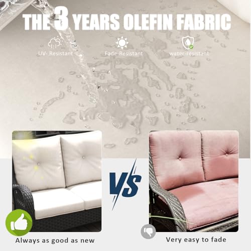 LayinSun-5-Pieces-Outdoor-Patio-Furniture-Set-Rattan-Wicker-Swivel-Rocker-Chairs-Sets-with-Ottomans-Swivel-Glider-Chairs-and-Coffee-Table LayinSun 5 Pieces Outdoor Patio Furniture Set Rattan Wicker Swivel Rocker Chairs Sets with Ottomans Swivel Glider Chairs and Coffee Table