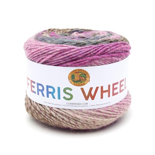 Image of Lion Brand Yarn, Ferris Wheel Crochet Yarn, Wild Violets Multicolor, 1 Pack