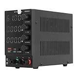 Labornetzteil, Labornetzteil DC Regelbar Netzgerät(60V, 5A) mit 18W USB & Type-C Schnell-Ladung, Labornetzgerät mit hochpräzisem 4-Stellige LED-Anzeige Gebereinstellknopf