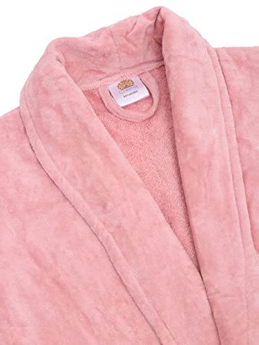 Image of CREEVA Luxury 100% Cotton Bathrobe for Men & Women | Super Soft Velour | Shawl Collar | Highly Absorbent | Ideal for Spa, Shower, Gym, Travel & Gifting