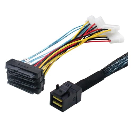 Cable adaptador S-AS SFF-8643 a 4 conectores SFF-8482 de 0.5m miniatura 2