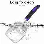 Cat Litter Scoop-Metal Cat Scooper-Long Handle Scoop,Cat Scooper-Poop Sifting-Mesh Shovel-Suitable for Cat Litter Box (Purple) - Image 5
