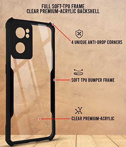 Image of Jkobi Back Cover Case for OnePlus Nord CE 2 5G (Crystal Glass Back | Camera Protection | Shockproof Bumpers | Professional Black)