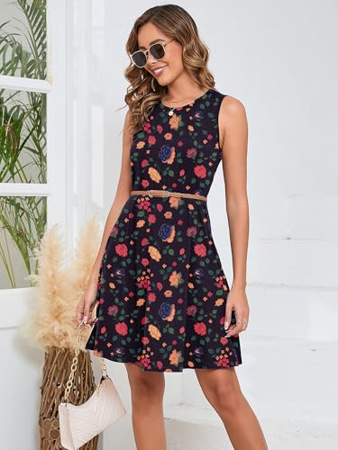 Image of KORSIS Tank Dress for Women Elegant T-Shirt Summer Soft Dresses Sleeveless Swing A Line Vacation Beach Sundress with Pockets