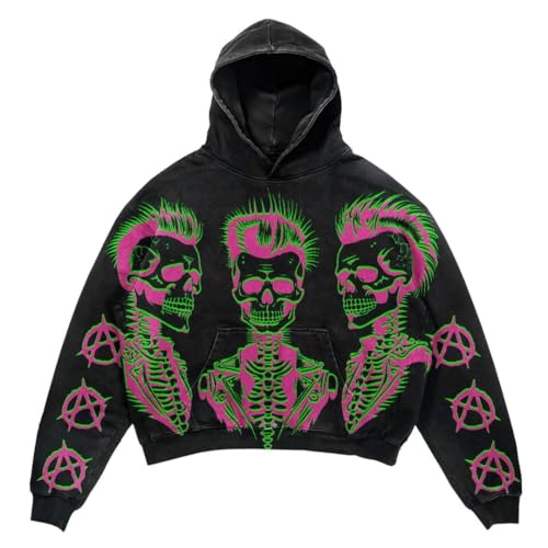 Halloween Y2K Hoodie Gothic Casual Explosive Print Skull Fashion Hoodie Men's Harajuku Men's Hoodie3