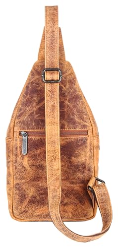 Image of WildHorn Leather Sling Crossbody Bag for Men, Stylish Chest Shoulder Bag for Men Women, Adjustable Strap for Commuting Travel Outdoor Activities Cycling