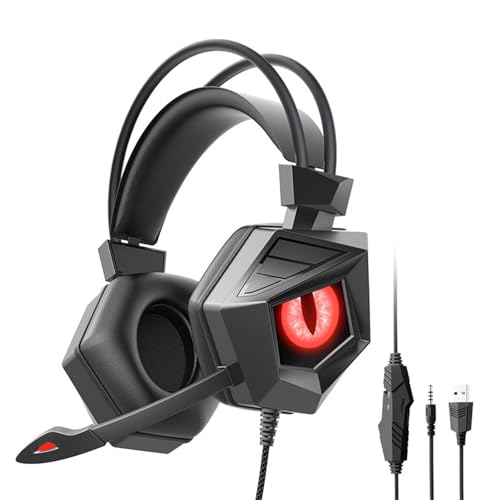 Image of Pongnas Wired Gaming Headset with Clear Stereo Sound Noise Cancelling Mic Ergonomic Over Ear Design for PC Blue