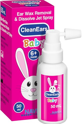 NAVEH PHARMA CleanEars Baby Ear Wax Removal Spray Gentle Earwax Softening for Infants & Children Mild Non-Greasy Formula Easy Spray Application (1.69 OZ)