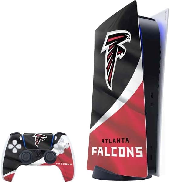 Skinit Decal Gaming Skin Compatible with PS5 Bundle - Officially Licensed NFL Atlanta Falcons Large Logo Design