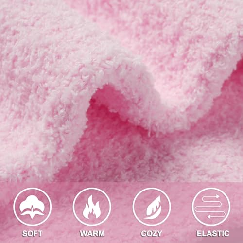 Image of floconssy Fuzzy Socks for Women Gifts, Fluffy Cozy Plush Soft Slipper Socks for Fall Winter Christmas Warm Home 5 /6 Pairs