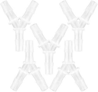 JoyTube Plastic Barb Equal Y Tee Hose 3/8" Polypropylene Pipe connectors Plastic Joint Splicer Mender Adapter Union Boat Water Air Aquarium O2 Fuel (Pack of 5)