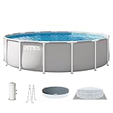 INTEX Prism Frame 15 ft x 42 in Above Ground Pool Set, Round...