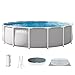 INTEX Prism Frame 15 ft x 42 in Above Ground Pool Set, Round Swimming Pool with Steel Frame, 1000 GPH Cartridge Filter Pump, Ladder, Cover, & Ground Cloth