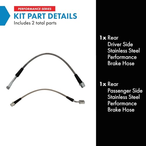 Image of TRQ Rear Brake Hose Set Compatible with 2005-2007 Chevrolet Malibu