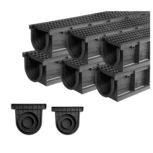 Natotela 6 Pack 39.4x6.1x5.5in A15 Deep Profile HDPE Trench Drain System