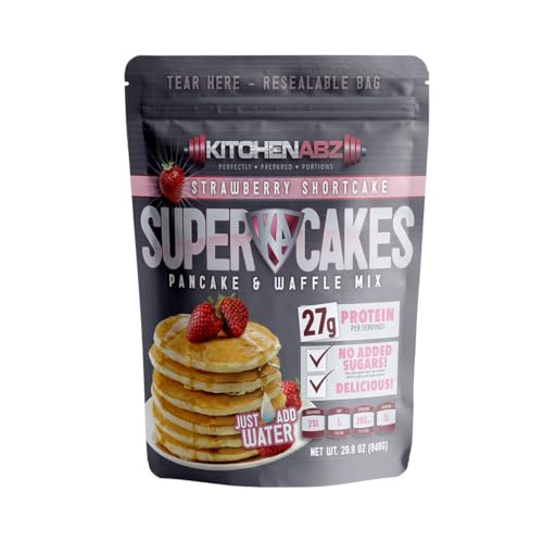 Strawberry Shortcake Super Cakes, High Protein Pancake Mix, Healthy Protein