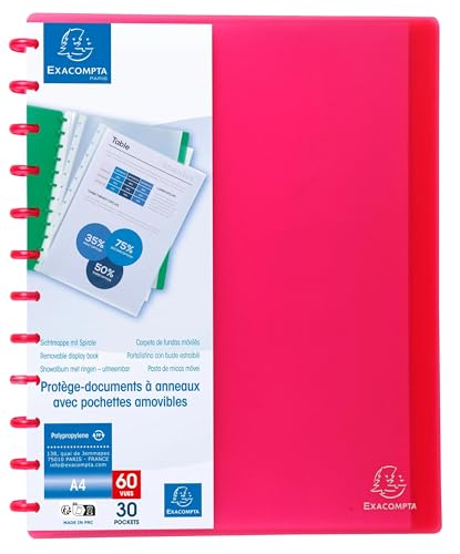 Fundas extraíbles Exacompta 86355E en carpeta roja de tapa dura 3