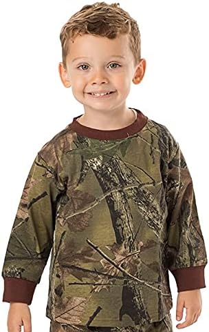 TrailCrest by Treel Toddler Long Sleeve Crew Neck Camo Cotton T-Shirt