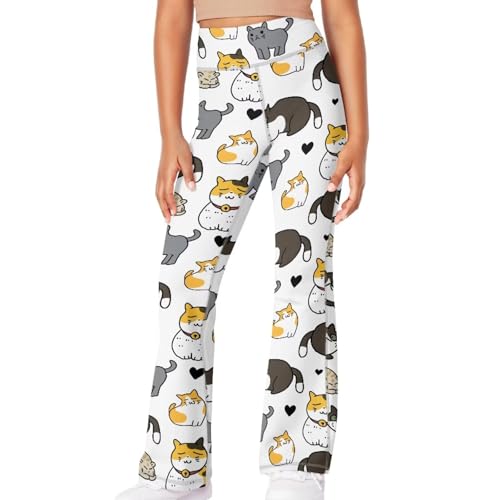 Girls Bell Bottom Pants High Waisted Yoga Pants Casual Pants Activewear 5-143