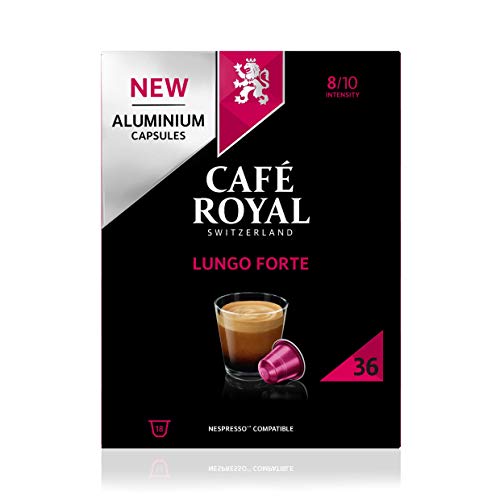 Café Royal Lungo Forte 36 Nespresso (R)* Compatible Aluminium Coffee Pods, Strength 8/10, 0.19 kg