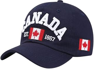 ARWAISPO Canada Flag Cap Adjustable Baseball Cap Canada Day Cap Men/Women Baseball Cap Canada Hat Oath Ceremony World Cup