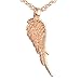 Produktbild Yumilok Roségold 925 Sterling Silber Anhänger Halskette Engelsflügel Feder Kette mit Anhänger für Damen Mädchen