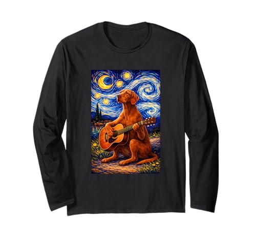 Cute Vizsla Playing Guitar Whimsical Art Dog Music Camping ����T�V���c
