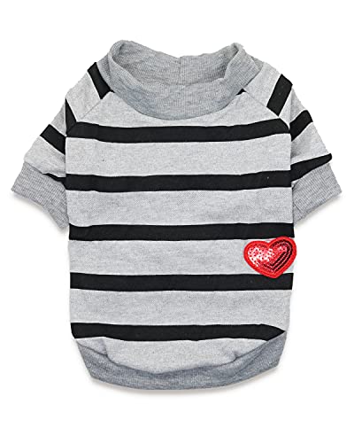 Hundepullover, gestreiftes Shirt für Hunde, für kleine Hunde, Gr. M, Grau Cover