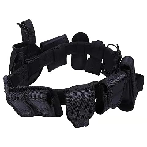 HUNANBANG 10 IN 1 DIY Modular Duty Belt Police Security Law Enforcement Tactical Equipment System Utility Belt Hunting (10pcs belt set) Cover