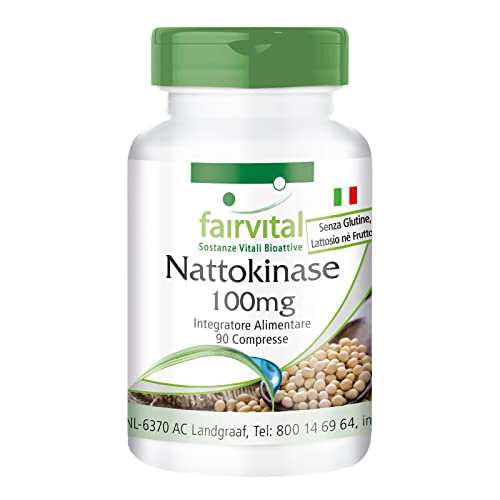 Fairvital | Nattokinase 100mg - 2000 FU - Per 3 mesi - VEGAN - alto dosaggio - 90 compresse