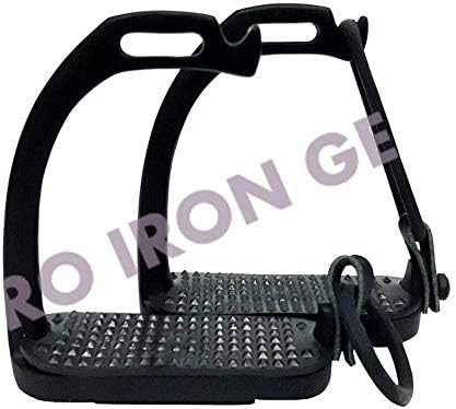 RIDING GEARS 4.75’’, 5’’ Peacock Horse Stirrups Black Equestrian Safety Iron Fillis Stirrups (5 Inch)