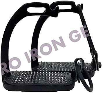 4"/4.25/4.50/4.75"/5" Black Matte Peacock Horse Stirrups Black Equestrian Safety Iron Fillis Stirrups for Adult/Children