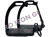 RIDING GEARS 4.75’’, 5’’ Peacock Horse Stirrups Black Equestrian Safety Iron Fillis Stirrups (5 Inch