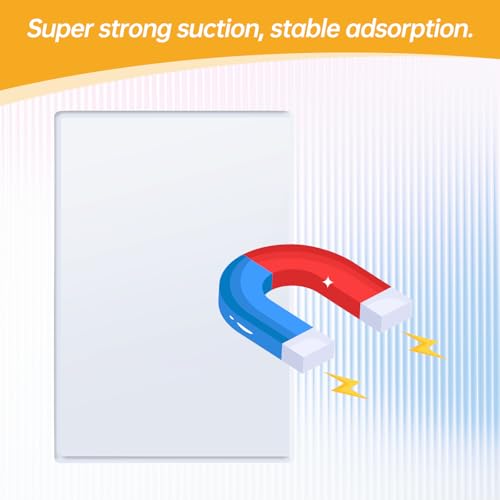 FRETONBA 10 Stück Magnet Bilderrahmen, 16,5 x 11,5 cm Fotomagnete Selbst Gestalten, Kühlschrankmagnete Fototaschen für Fotos Postkarten, Weiß