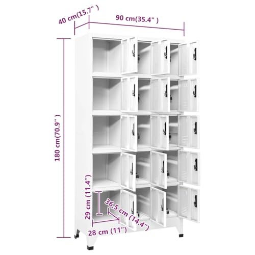 Solution de rangement robuste en acier blanche 15 casiers - 3