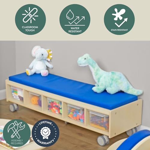 Angeles Mobile Bench, Classroom Reading Nook Cubbies, Kids Preschool & Daycare Toy Cubby Shelves, Toddler Playroom Bookshelf, Assembly Required by Angeles - Image 3