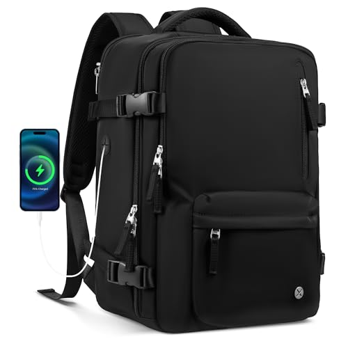 LUGGEX Ryanair Handgepäck Rucksack 40x20x25 cm - Reiserucksack für Handgepäck unter dem Sitz im Flugzeug - 20L Kleine Handgepäcktasche für 14 Zoll Laptop, für Damen und Herren, Weekender, Schwarz