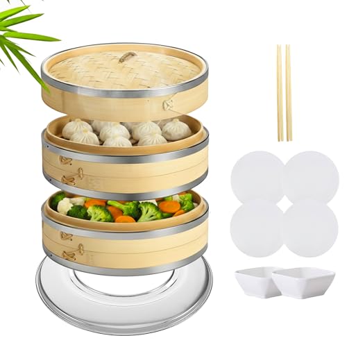 Bamboo Steamer Basket - 10 inch 2 Tier