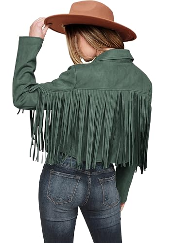 PRETTYGARDEN Women's Fringe Faux Suede Leather Jackets...