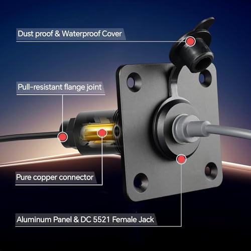 Image of RV Starlink Mini Wall Pass Through, DC Female Bulkhead Connector