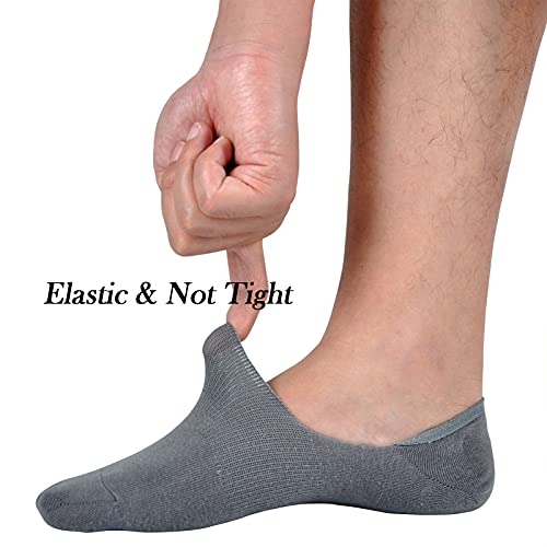 Image of JORMATT 6 Pairs Mens No Show Socks Comfort Cotton Invisible Low Cut Socks Non-Slip 6-10 /10-13