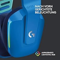Logitech G733 LIGHTSPEED kabelloses Gaming-Headset mit Kopfbügel, LIGHTSYNC RGB, Blue VO!CE Mikrofontechnologie, PRO G Lautsprechern, Ultraleicht, 29-Stunden Akkulaufzeit, 20m Reichweite - Blau – Ansicht 4