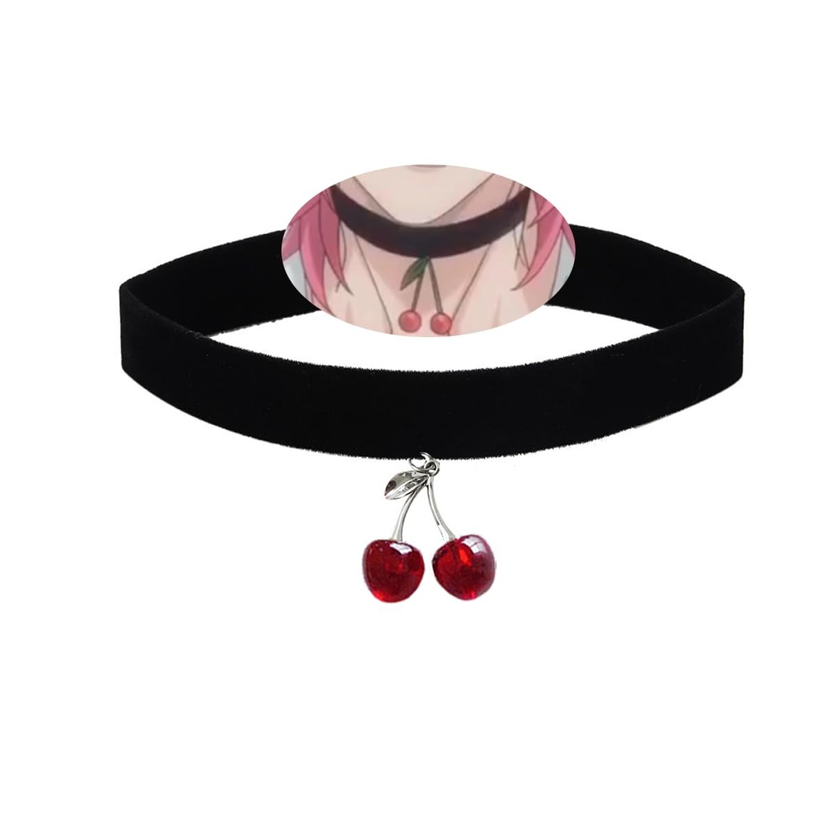 Yuri Ayato Cosplay Choker,Anime Cosplay Cherry Pendant Costume Accessories