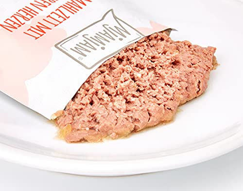 MjAMjAM - Premium Nassfutter für Katzen - Quetschie - Mahlzeit mit leckeren Herzen & Premium Nassfutter für Katzen - Quetschie - saftiges Huhn an leckeren Möhrchen, 12er Pack (12 x 125 g)