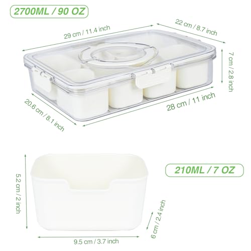 Snackle Box Snack Container Tray with Lid, Divided Serving Tray with Handle - image 4