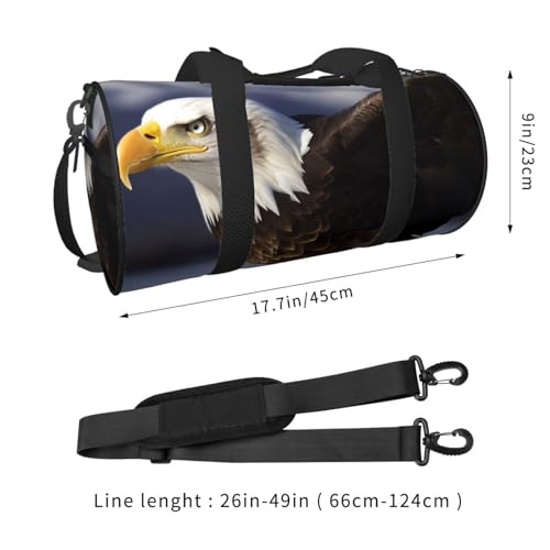 Animals Bald Eagle Duffle Bag for Women Men Personal Item Travel Bag Canvas Weekender Overnight Bag Lightweight Sports Tote Gym Bag Carry On Luggage Bag4