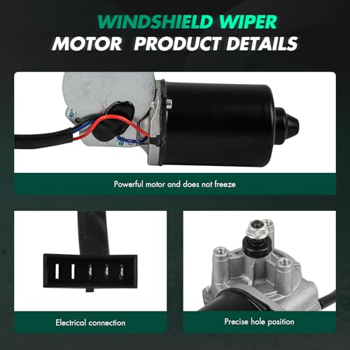 Image of SCITOO Windshield Wiper Motor Compatible Motor W /S Wiper 30NM Coast RH | Direct fit for Motor W /S Wiper 30NM Coast RH|Replaces OE 00076586|3 Pins|Fit for Front Wiper Motor Sliver /Black