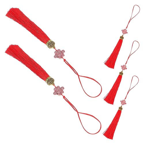 TIDTALEO 5個春節飾り 結流蘇吊り飾り 新年祝福の伝統装飾 車用窓口掛け 幸