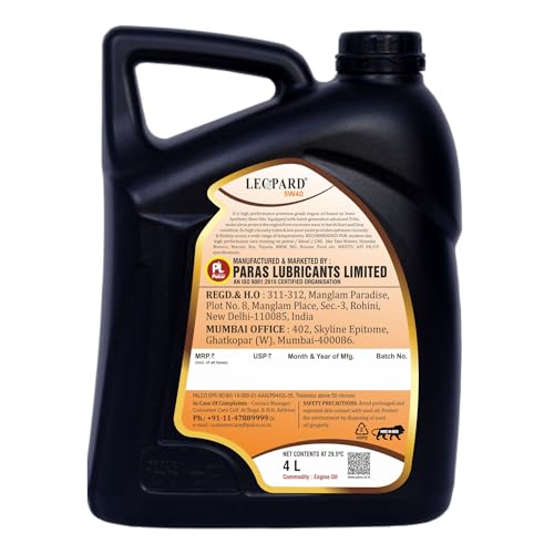 Image of PALCO LEOPARD 5W40 Engine Oil for Car 4 Ltr (Pack-3) | Engine Oil for Petrol & Diesel Cars